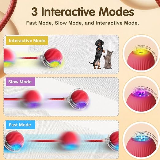 Interactive Rolling Dog Toy – 360° Electric Smart Rolling Ball for Dogs and Cats
