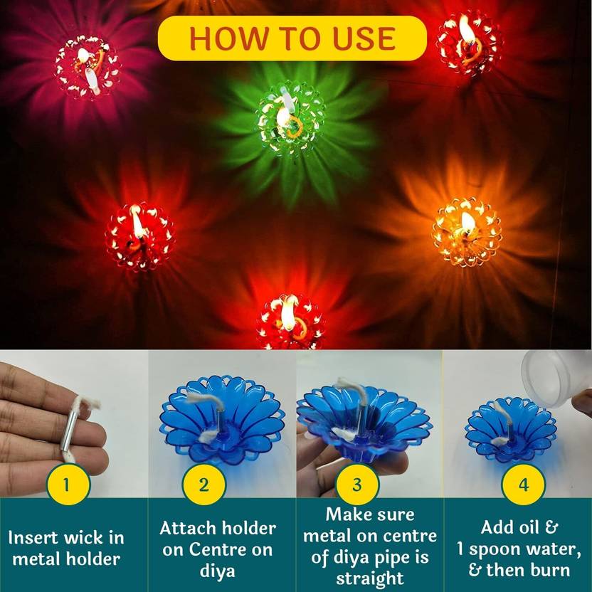 3D Reflection Rangoli Diya (Reusable)