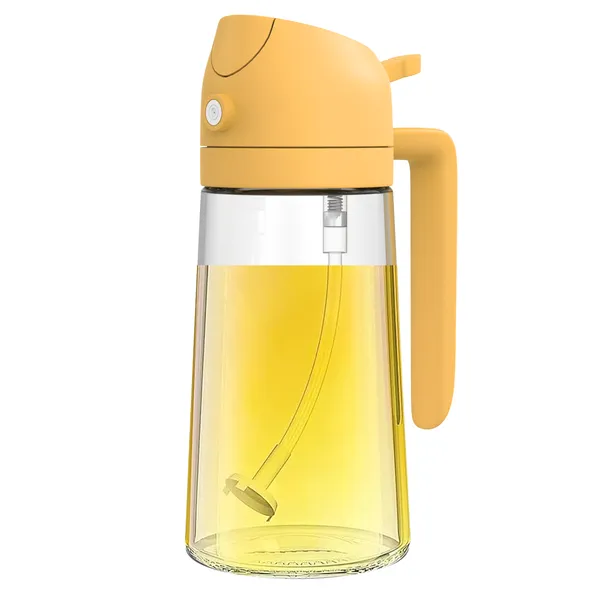 Premium 2-in-1 Oil Dispenser Bottle  - Glass, Spray and Pour Design